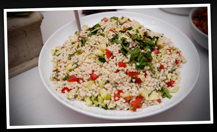 Israeli cous cous salad with fresh herbs